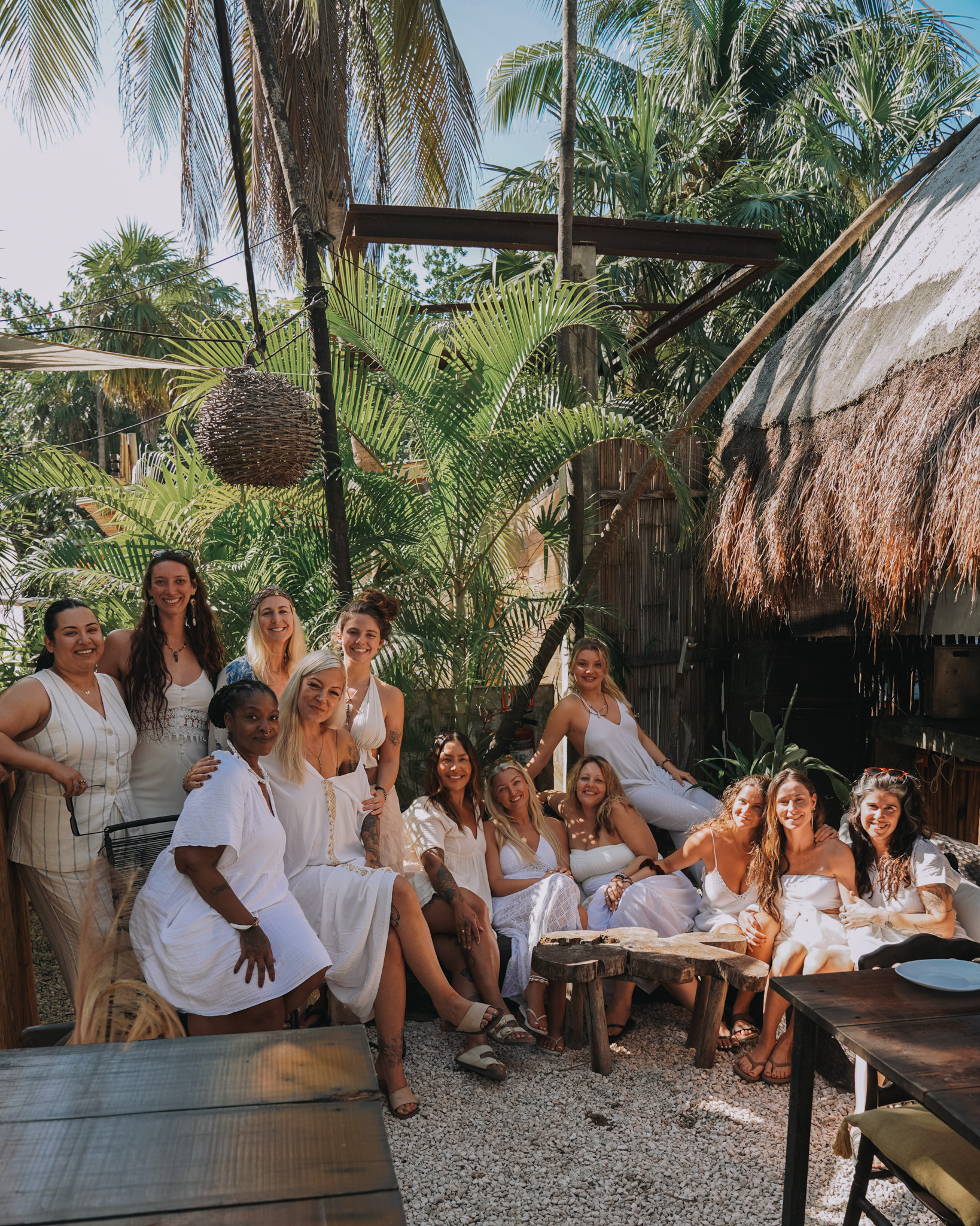 2025 retreat group at Loco Tulum Brunch